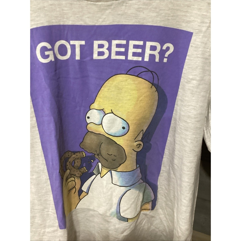 HOMER SIMPSON "GOT BEER " T- Shirt Classic Vtg 1990s  Size XL WISE COTTON - Picture 2 of 6